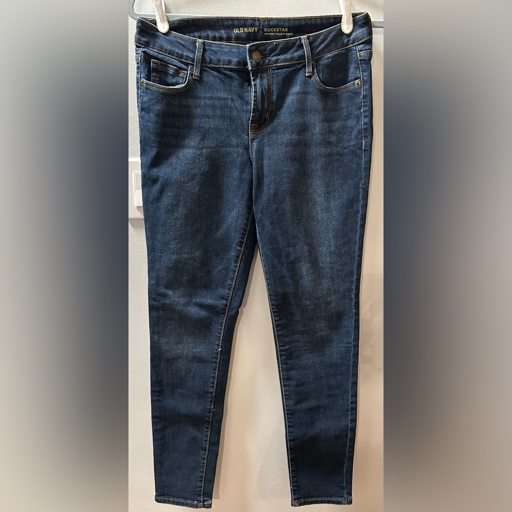 GUC Old Navy Rockstar Skinny Jeans, Size 8, Dark Blue